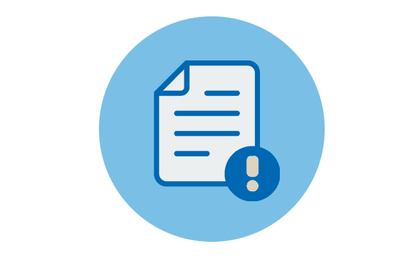 icono de un documento y una exclamación